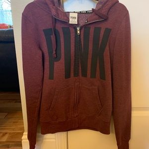 Pink zip- up hoodie